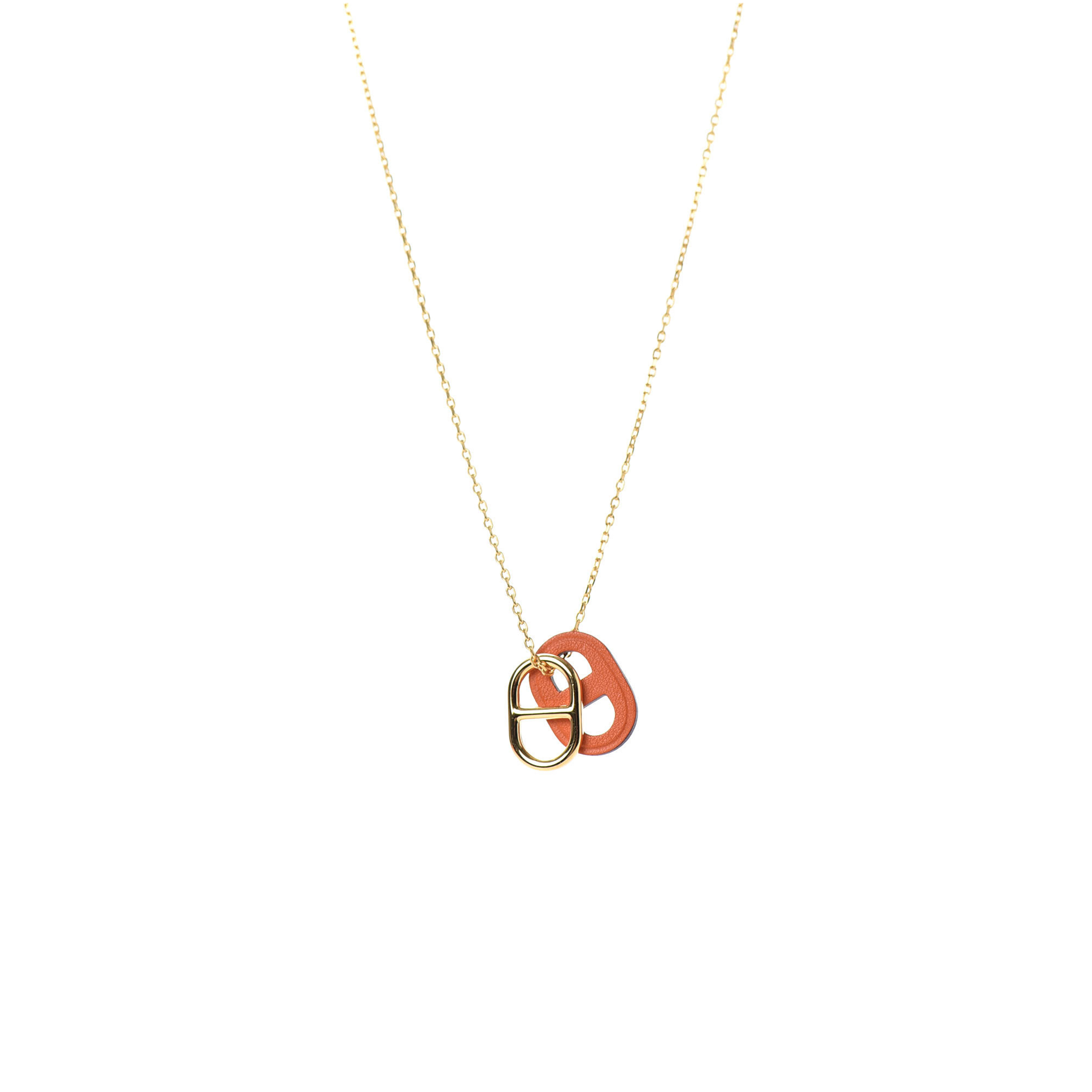 H**mes swift o''maillon pendant necklace orange